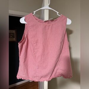 Cherokee Vintage Red Gingham Sleeveless Blouse